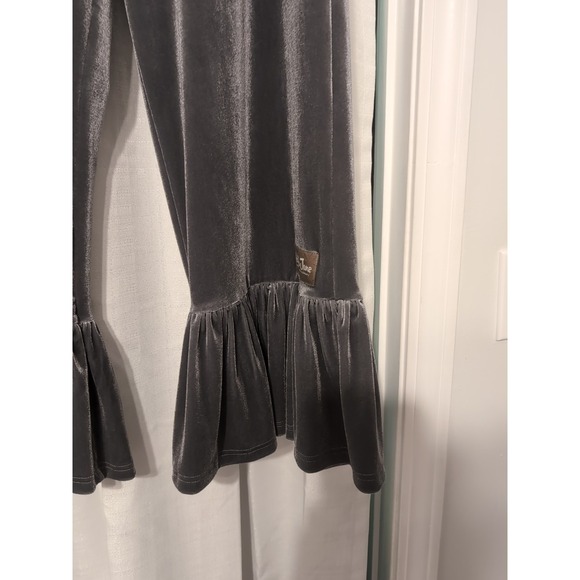 NWOT Matilda Jane Gray Velvet Cropped Ruffle Pants Sz M Boho, Cottage, Hippie - Picture 4 of 12